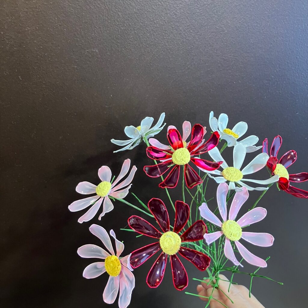 ディップアート体験　ディップフラワー　秋桜　コスモス