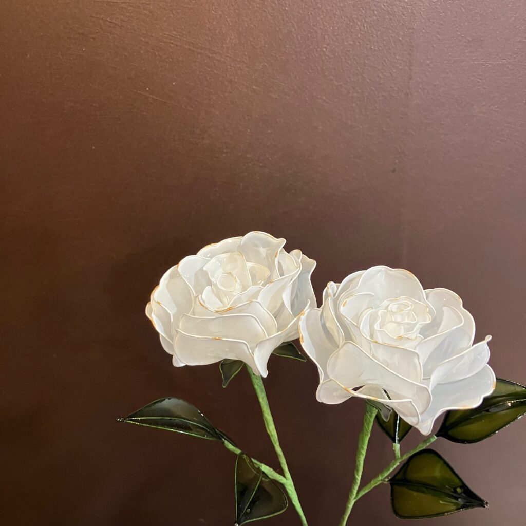 ディップアート体験　アメリカンフラワー　ローズ（スノーホワイト）